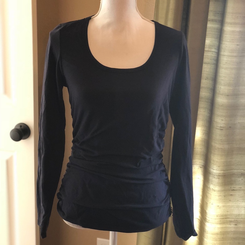 Michael Kors ruched side zipper top